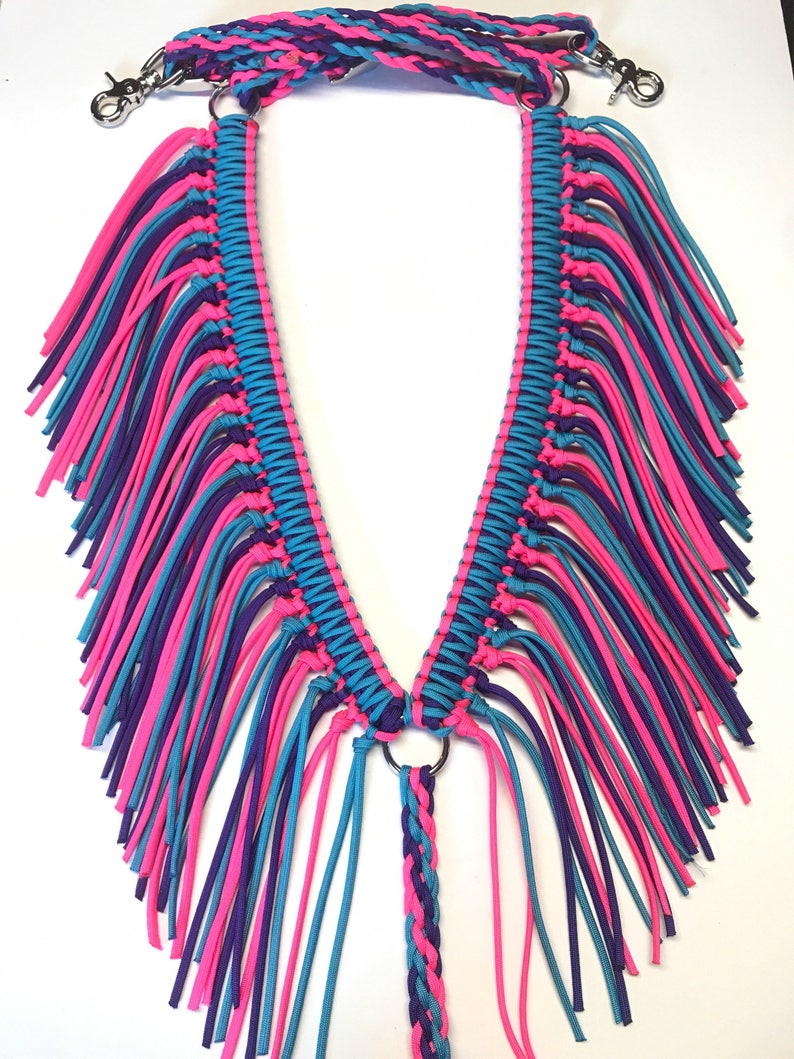 Paracord fringe tack set Fringe breast collar paracord horse Etsy