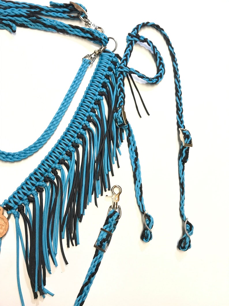 Horse tack set turquoise and black