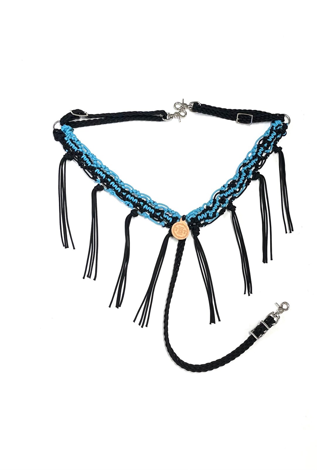 Braided Breast Collar Horse Size Turquoise and Black Etsy