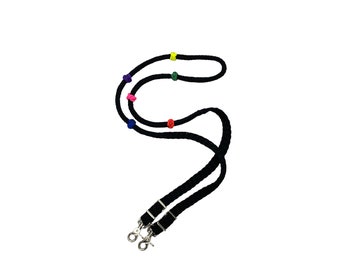 training lesson reins for ponies and horses with 6 different colored knots