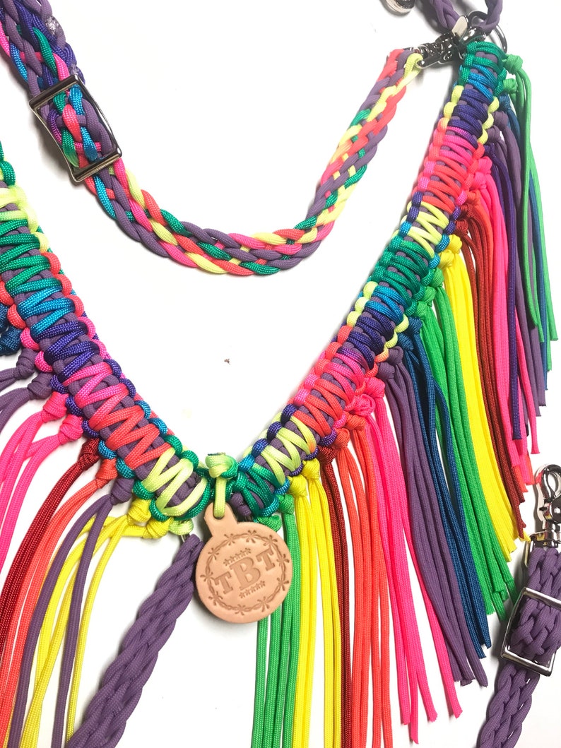 Pony Miniature Horse Fringe Breast Collar Pony Tack Rainbow Etsy