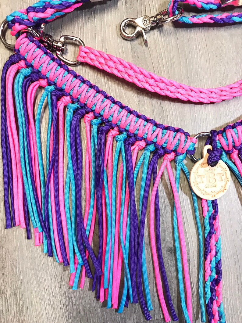 Pony Tack Set Fringe Breast Collar Reins and Pony Headstall Etsy