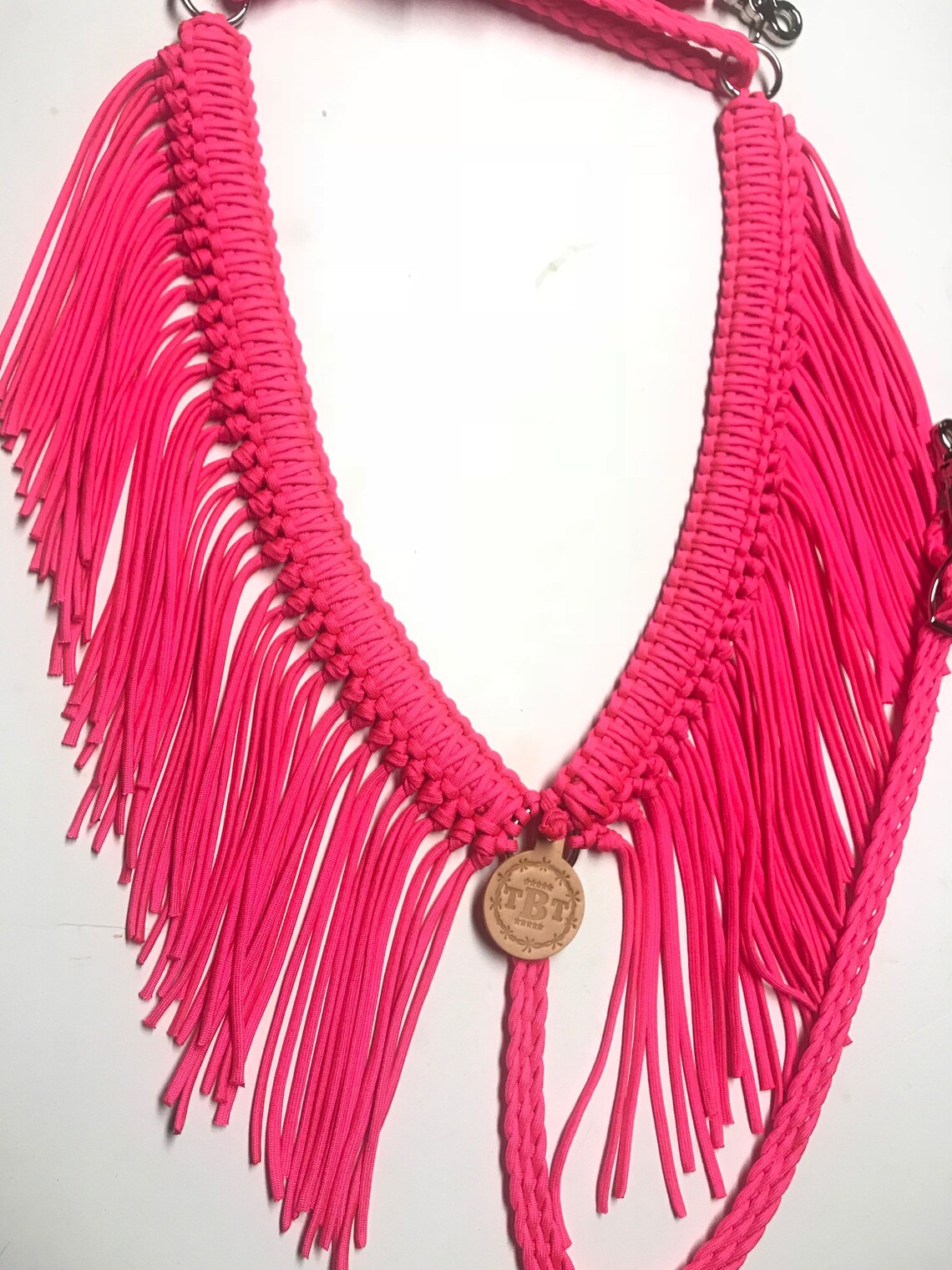 Fringe breast collar custom horse tack pink breast collar Etsy
