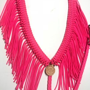 Fringe breast collar custom horse tack pink breast collar | Etsy