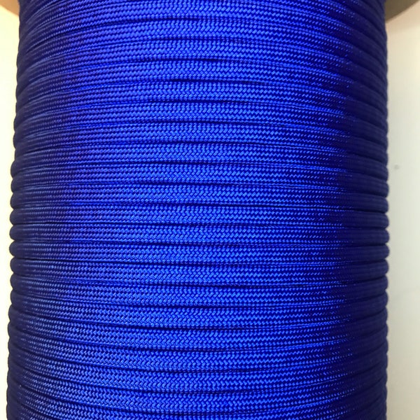 Electric blue paracord, type III paracord