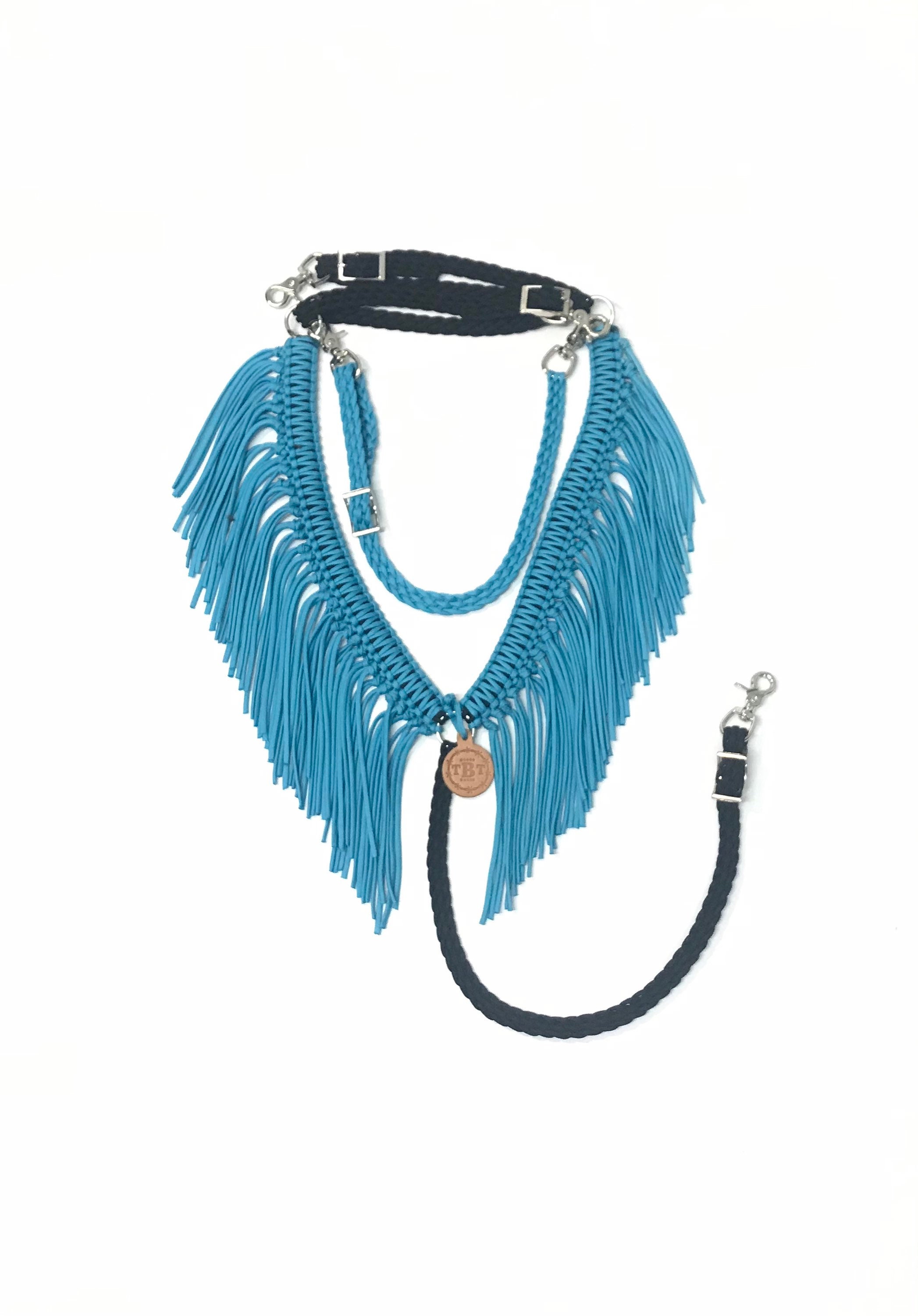 FREEDOM Colored Feather Leather Wither Strap Barrel Racing 2 Trigger Snaps 