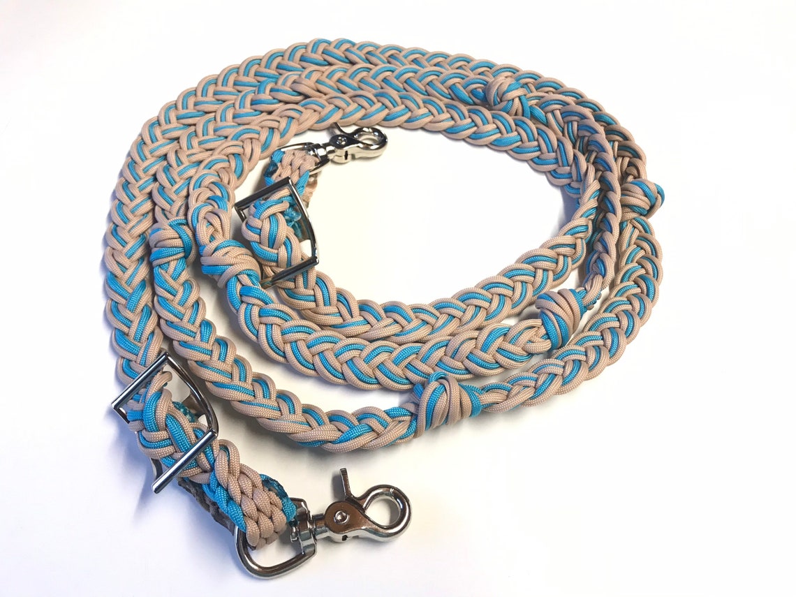 Custom reins Barrel reins knotted barrel reins turquoise Etsy