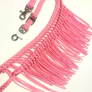 reins with fringe, Fringe reins, horse tack, barrel reins, reins, fringe barrel reins, pink reins, fringe horse tack, barrel racing image 9