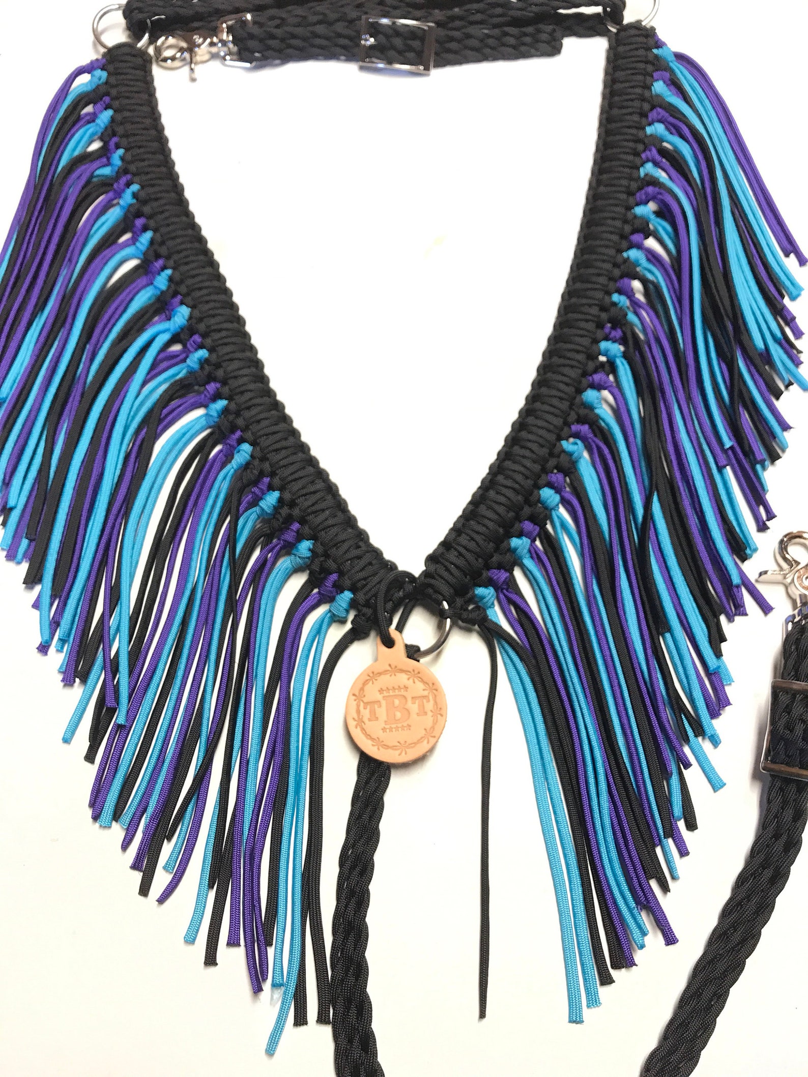 Fringe Breast Collar Custom Horse Tack Black Breast Collar Etsy