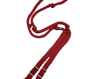 BARREL REINS, paracord reins, red reins, custom horse tack, braided reins, barrel racing rein