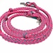 Light Pink Barrel Reins Horse Tack - Hand Braided 550 Paracord Reins With Grip Knots & Conway Buckle (Adjustable 6' To 8')