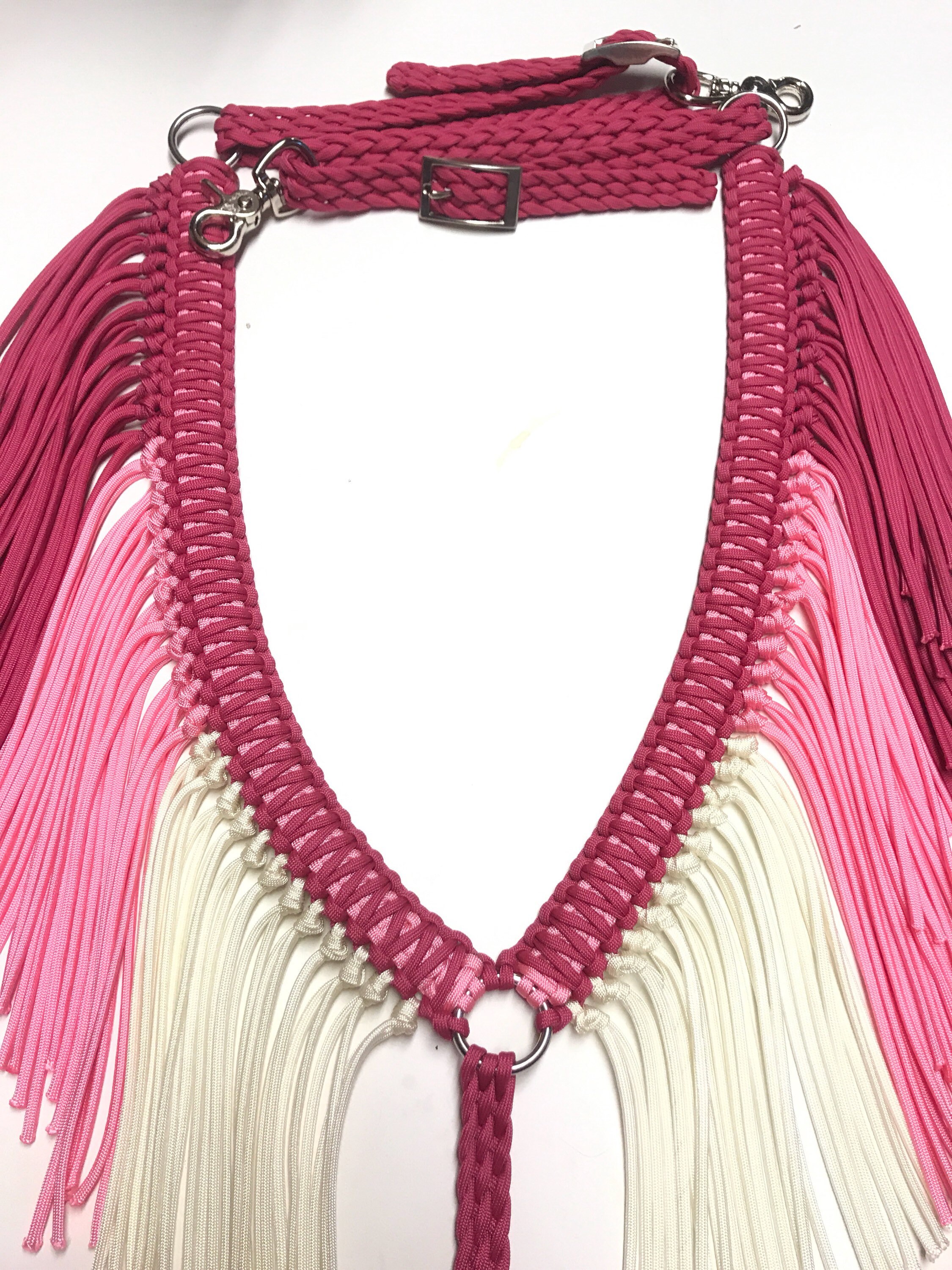 Fringe breast collar Pink ombre Fringe breast collar horse Etsy