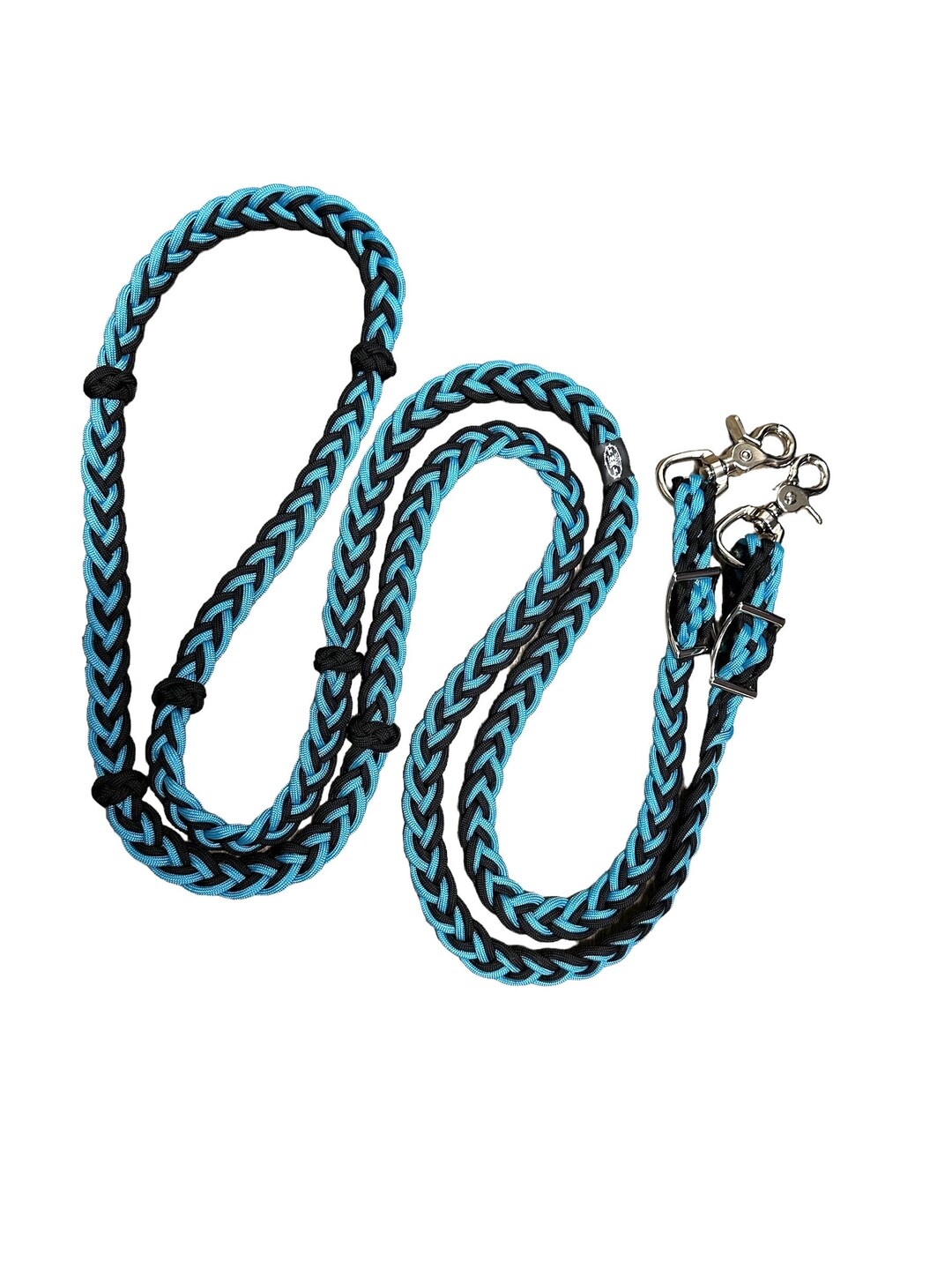 Dotted 5/8" Oiled Harness Leather Roping Rein With Pineapple Knots