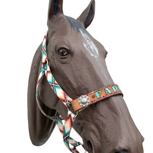 Personalized aztec  print horse halter