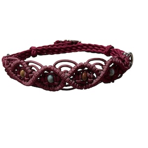 Baroque fancy Side pull hackamore attachment braided noseband with Indian agate crystals, Bitless horse tack