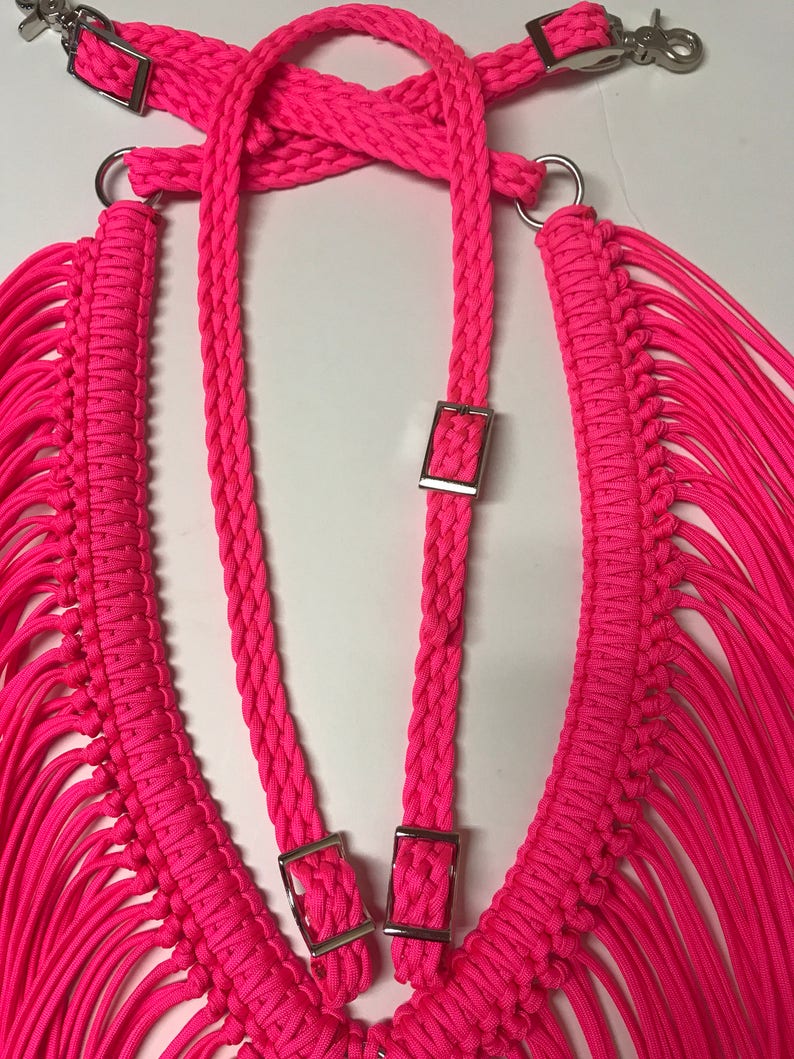 Fringe breast collar headstall horse tack set horse pink Etsy