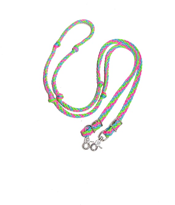 Rênes Western Tressées En Paracorde – Vert Fluo – Marque Tiffanys Braided Tack