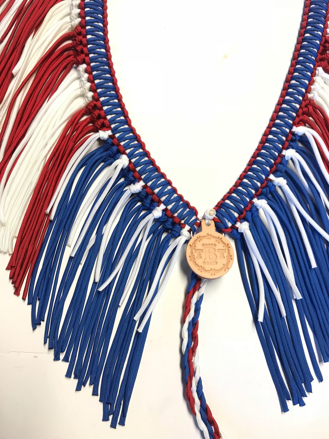 Horse Tack Patriotic Fringe Breast Collar Red White and Blue Etsy
