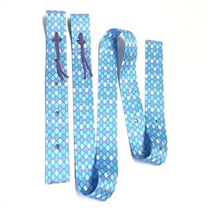 mermaid Cinch strap for western saddle, Latigo and billet for western tack turquoise cinch strap set