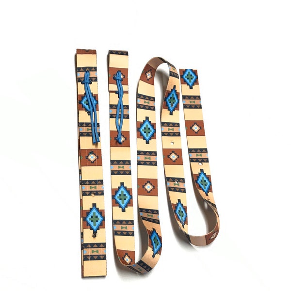 cinch strap, Tribal  Cinch strap, colored cinch, strap, horse tack, patterned cinch, cinch strap, latigo strap, aztec indian horse tack