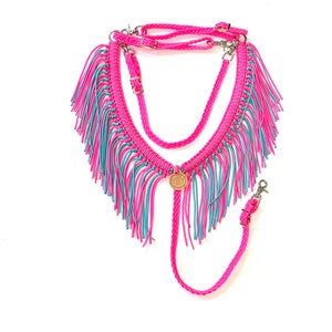 Fringe breast collar, paracord horse tack