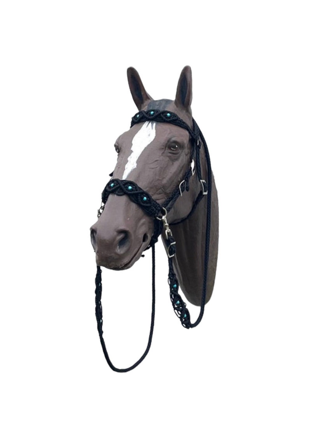 Bitless Bridle Set With Reins, Horse Side Pull Hackamore, Horse Bitless  Bridle With a Fancy Braided Noseband New Zealand