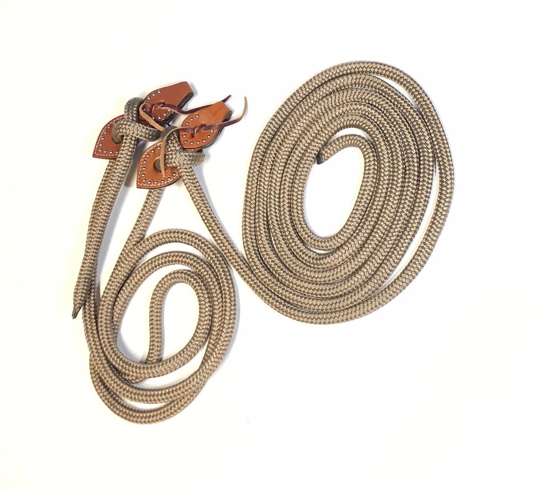 Tan Mecate Rein, Yacht Rope Reins 5/8