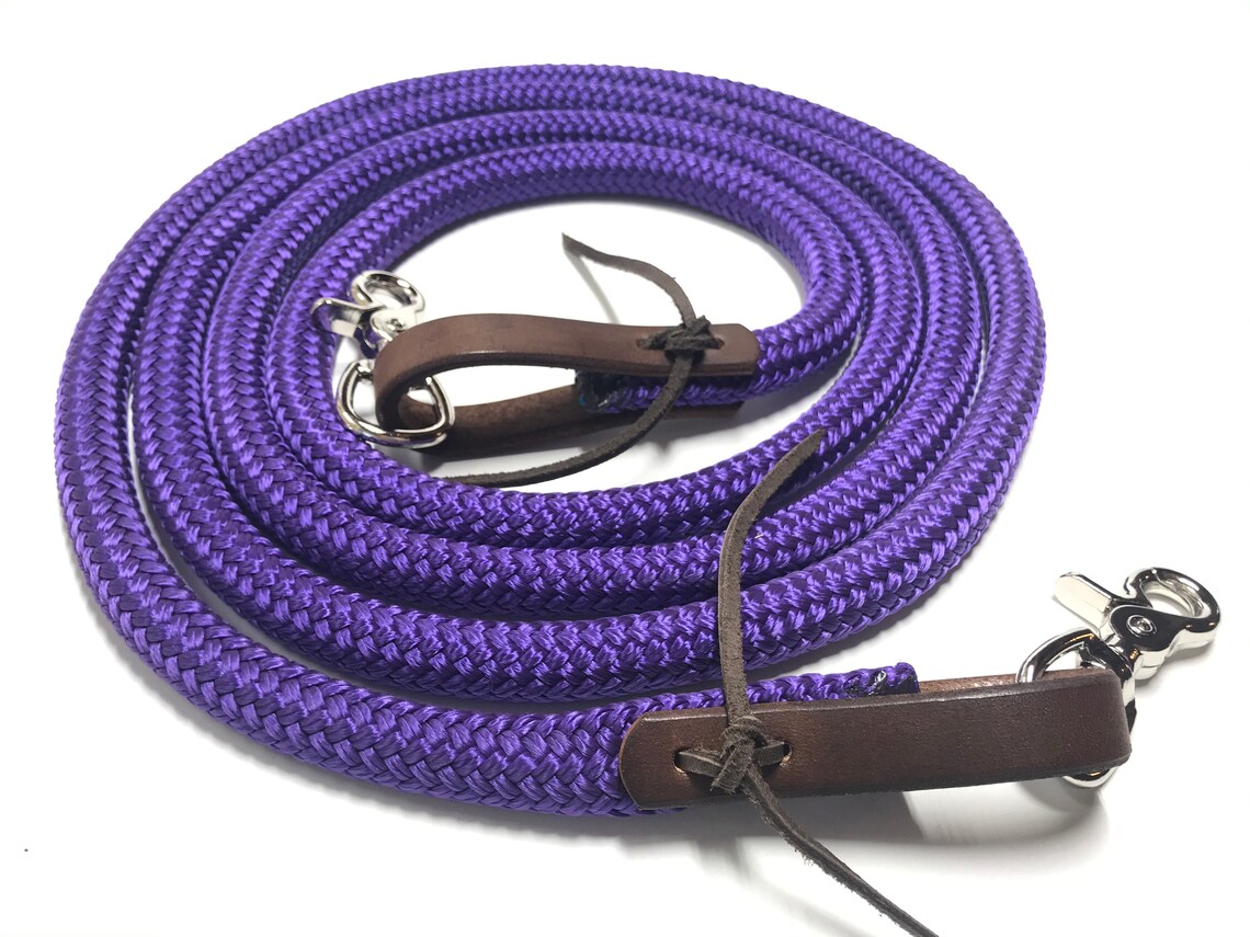 Purple rope reins purple horse tack purple yacht rope reins Etsy