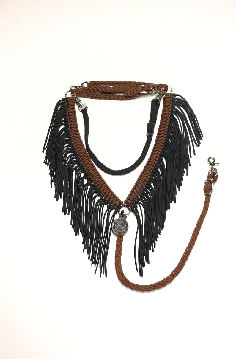 Fringe Breast Collar Horse Tack Brown and Black Horse Tack Etsy
