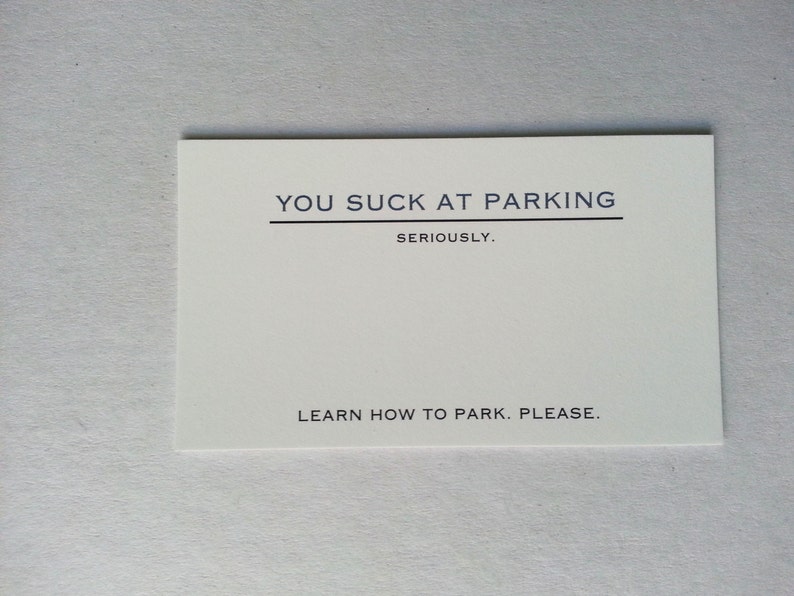 You Suck at Parking cards bad parking windshield notes 20 cards image 2