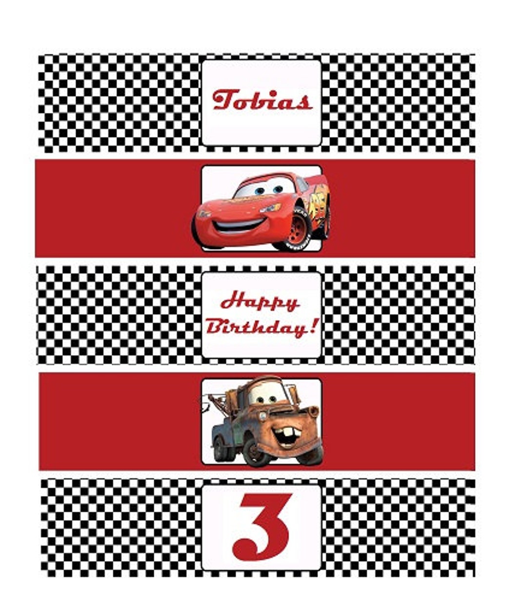 Disney Cars Water Bottle Labels, Disney Cars Bottle Labels, Water Labels,  Disney Cars Birthday Party, DIY - MakeMeDesign