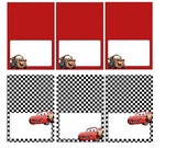 Disney Cars Food Labels, Placecards, Tent Cards, Favor Tags - INSTANT DOWNLOAD