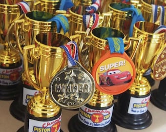 Disney Cars Piston Cup Trophy Label for Birthday Party
