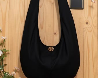 Bolsa Hobo Verada-Canvas: Bolsa Transversal Preta