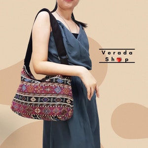 Woven Bag Cotton Purse Tote Women bag,Hippie bag,Hobo bag,Boho bag,Shoulder bag,Handbags,Crossbody Bag,Sling Bag Messenger Bag - SBS15