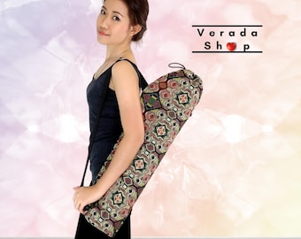 Verada-Handmade Woven Cotton Yoga Mat Bag: Adjustable Strap Tote WF42