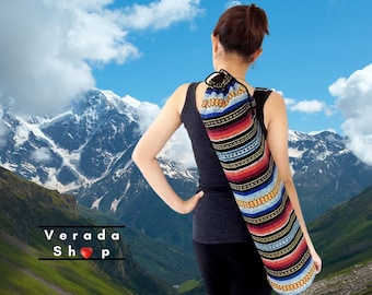 Bolsa para esterilla de yoga Verada de algodón tejido a mano: Correa ajustable WF8