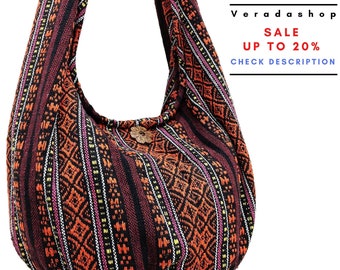 Thai Woven Bag Handbags Purse Tote Cotton Bag Hippie bag Hobo bag Boho Crossbody bag Shoulder bag Women bag Short & Long Strap (WF284)