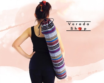 Handmade Yoga Mat Bag,Yoga Bag,Sports Bags,Tote Yoga Sling bag,Pilates Bag,Pilates Mat Bag,Woven Yoga Bag,Women bag,Woven Cotton bag (WF14)