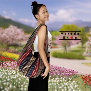 Gewebte Tasche Handtaschen, Geldbörse Tote Thailändische Baumwolltasche, Tribal Tasche, Hippie Tasche, Boho Tasche, Schultertasche,Frauentasche, kurze & lange Riemen (WF67)