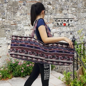 Handmade Yoga Mat Bag,Sports Bags,Woven Cotton Yoga Bag,Tote Yoga Sling bag,Pilates Bag,Pilates Mat Bag,Canvas Bag,Women yoga bag (YB80)