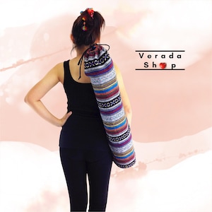 Handmade Yoga Mat Bag,Yoga Bag,Sports Bags,Tote Yoga Sling bag,Pilates Bag,Pilates Mat Bag,Woven Yoga Bag,Women bag,Woven Cotton bag (WF14)