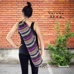 Handmade Yoga Mat Bag,Yoga Bag,Sports Bags,Tote Yoga Sling bag,Pilates Bag,Pilates Mat Bag,Woven Yoga Bag,Women bag,Woven Cotton bag (WF11)