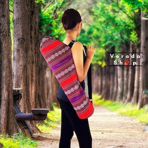 Handmade Yoga Mat Bag,Yoga Bag,Sports Bags,Tote Yoga Sling bag,Pilates Bag,Pilates Mat Bag,Woven Yoga Bag,Women bag,Woven Cotton bag (FF5)