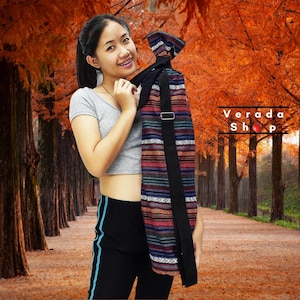 Handmade Yoga Mat Bag,Yoga Bag,Sports Bags,Tote Yoga Sling bag,Pilates Bag,Pilates Mat Bag,Woven Yoga Bag,Women bag,Woven Cotton bag (WF55)