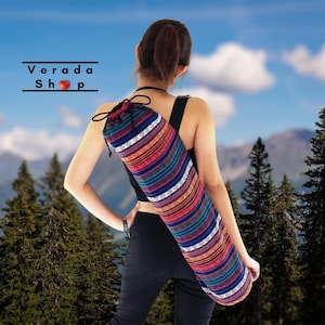 Handmade Yoga Mat Bag,Yoga Bag,Sports Bags,Tote Yoga Sling bag,Pilates Bag,Pilates Mat Bag,Woven Yoga Bag,Women bag,Woven Cotton bag (WF55)
