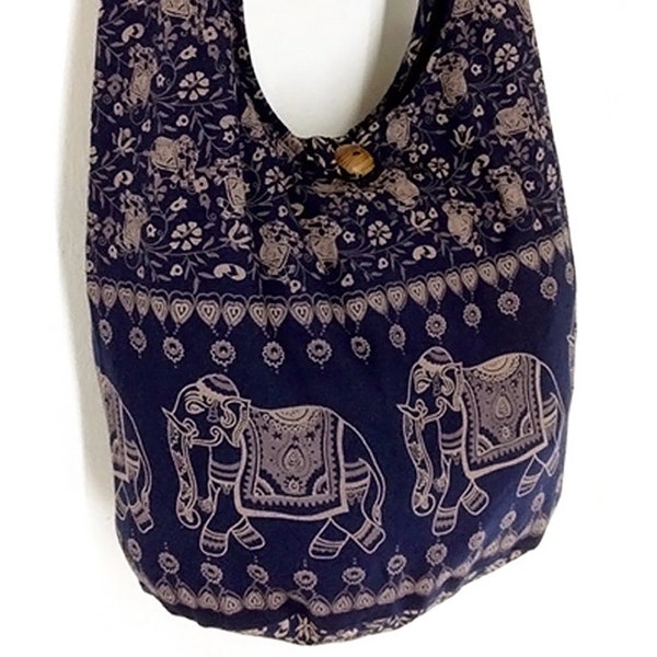 Women bag Handbags Cotton bag Elephant bag Hippie Hobo bag Boho bag Shoulder bag Sling bag Messenger bag Tote bag Crossbody Purse Navy blue