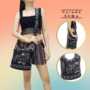 Women bag,Handbags,Cotton bag Elephant bag,Hippie Hobo bag,Boho bag,Shoulder bag,Sling bag,Messenger bag,Tote bag,Crossbody bag Purse Black