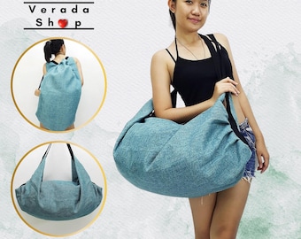 Cotton Bag,Backpack Hippie bag,Hobo Boho bag,Shoulder bag,Tote Purse Handbags,Travel Bag,Crossbody Bag,Purse Gypsy Bag Turquoise Blue BWF