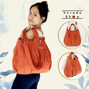 Handbags,Canvas Bag,Shoulder bag,Hobo bagHobo bag,Tote Messenger bag,Purse Handbag Everyday bag, Burnt Orange  Catie